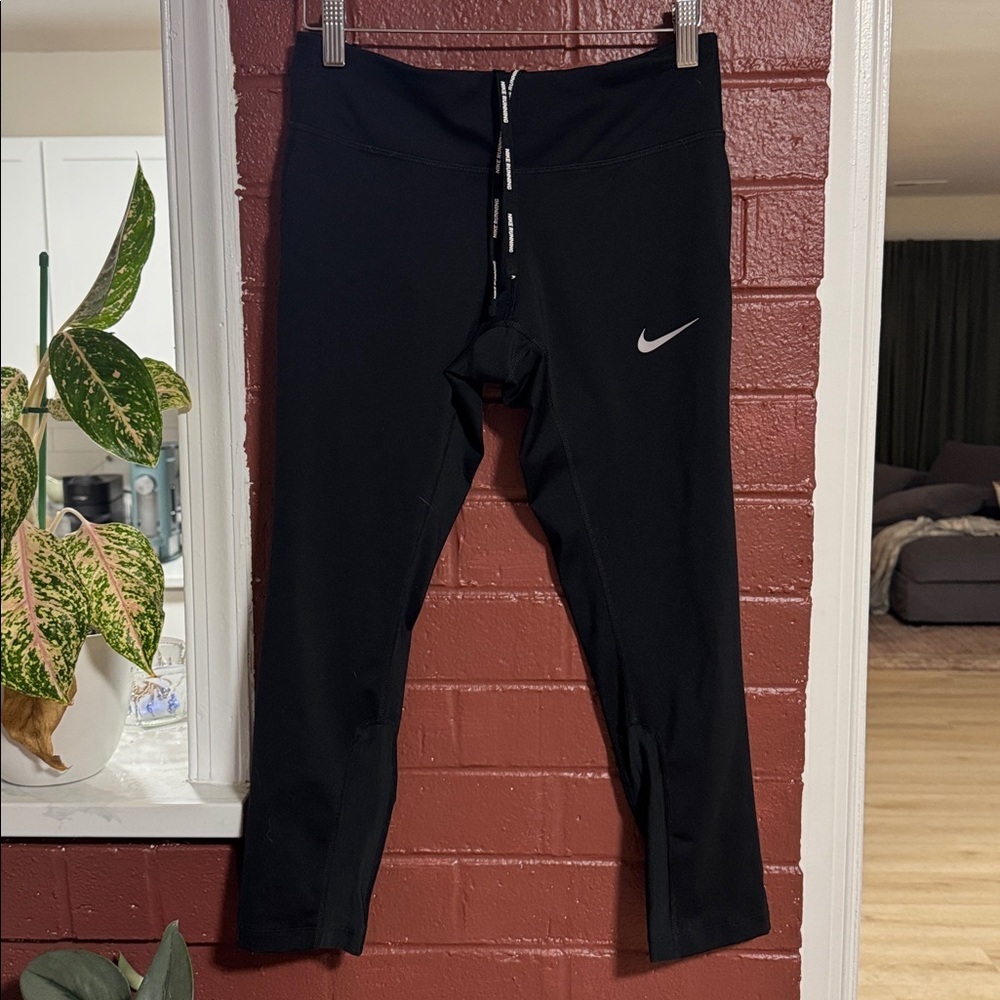 Nike Dri Fit Black Cropped Running Leggings Small